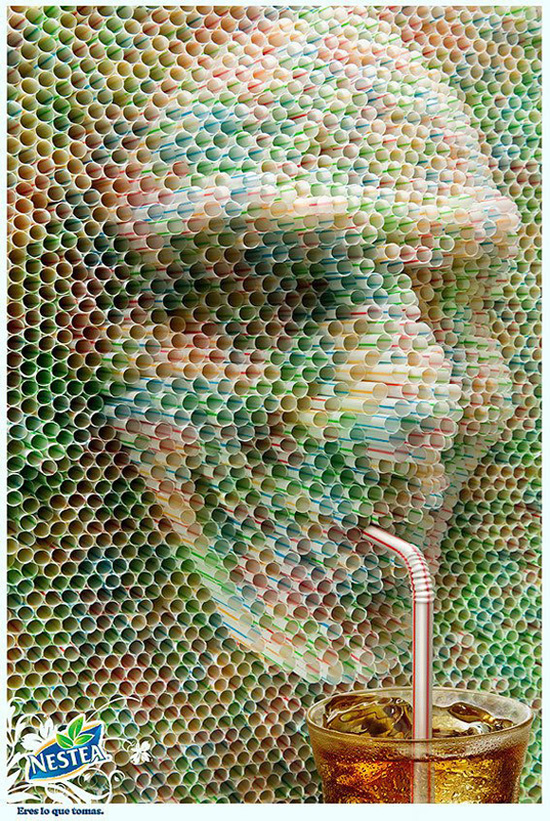 Nestea Straw Face Ad