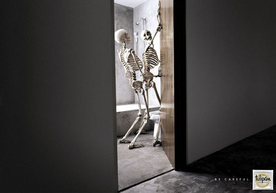 Skeleton sex condom ad