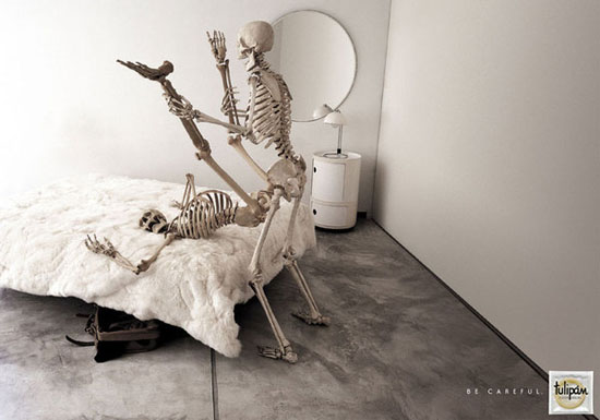 Skeleton sex condom ad