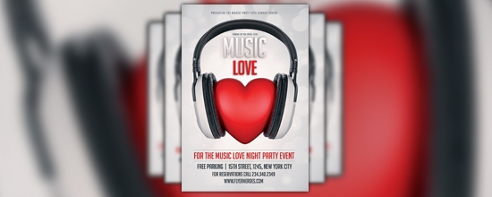 Free Music Love Flyer Template