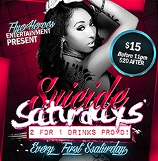 Suicide Saturdays Flyer Template