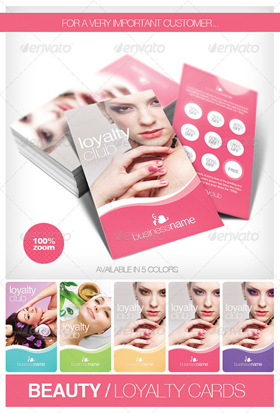 Beauty Fashion Loyalty Card Templates