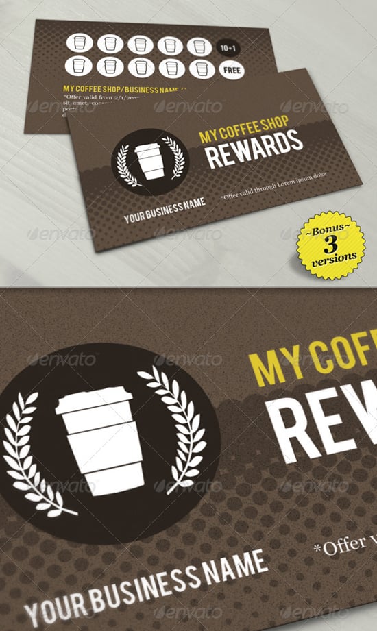 Coffee shop Loyalty Card Templates