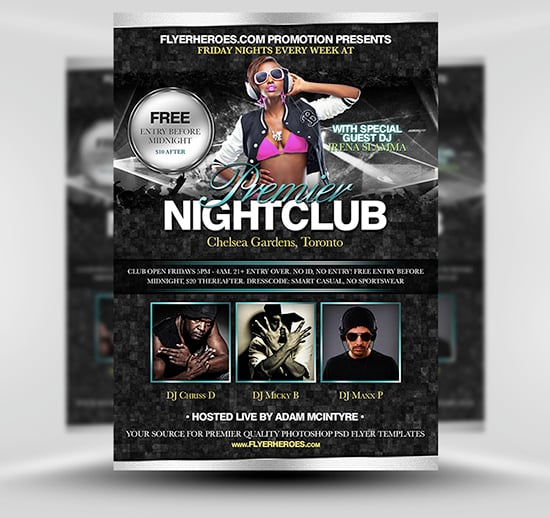 nightclub flyers psd