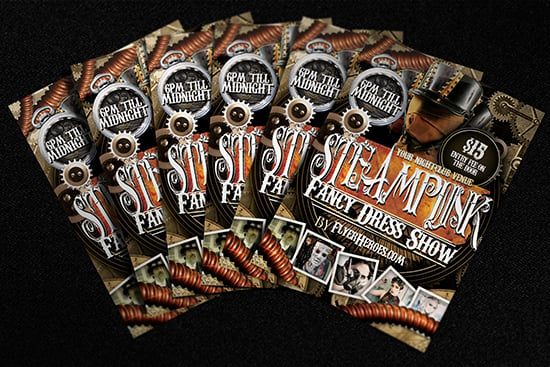 Steampunk Flyer Template Mockup