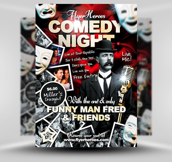 Free Comedy Night Flyer Template