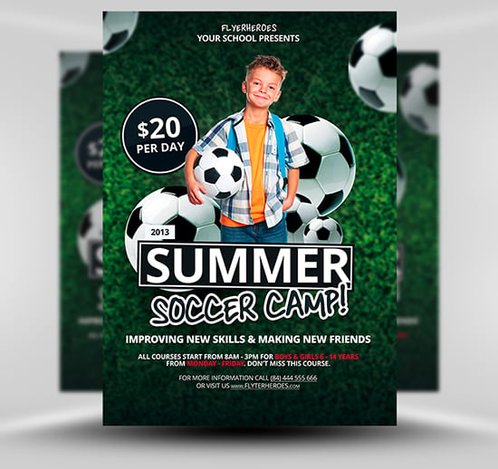 Free Summer / Soccer Camp Flyer Template FlyerHeroes