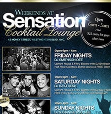 Sensation Cocktail Lounge Flyer Template