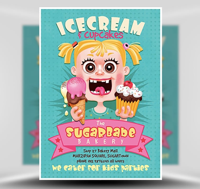 Ice Cream Party Flyer Template