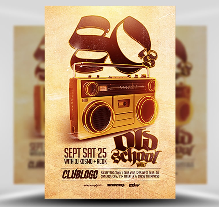 Old School Party Flyer Template FlyerHeroes Old School Party Flyer Template FlyerHeroes