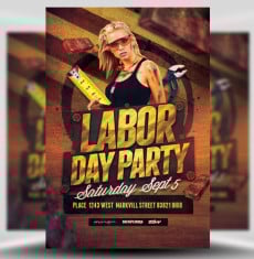 Labor Day Party Flyer Template 2
