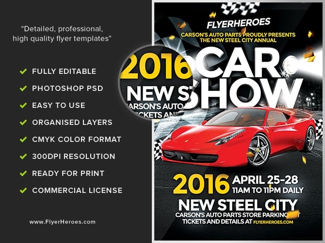 Car Show Flyer Template FlyerHeroes