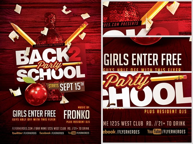 Back To School Party Flyer Template V7 FlyerHeroes