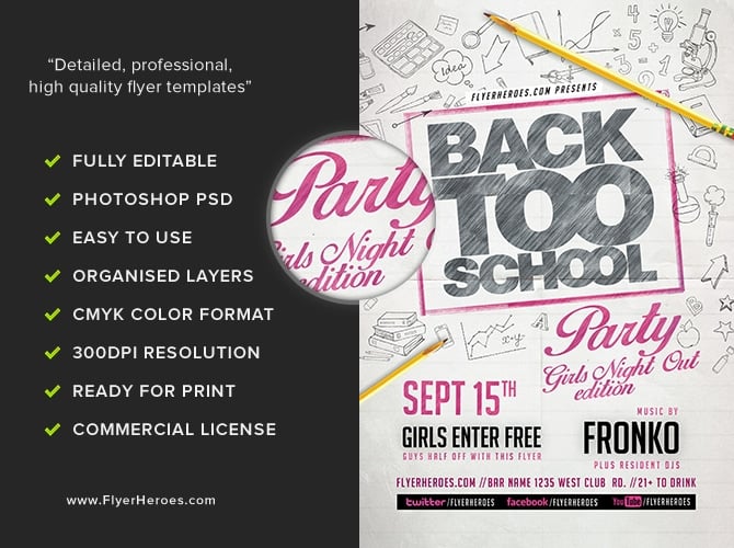 Back To School Party Flyer Template V10 Flyerheroes