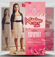 Pretty in Pink Bat Mitzvah Flyer