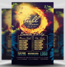Full Moon Beach Party Flyer