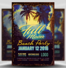 Full Moon Beach Party Flyer