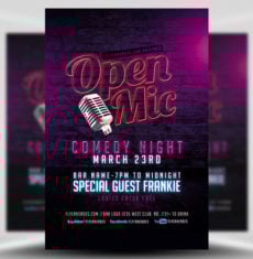Open Mic Comedy Night Flyer