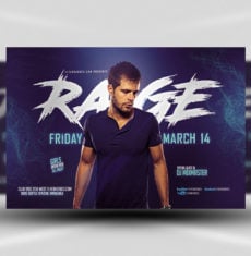 Blue Rage Party Flyer Template