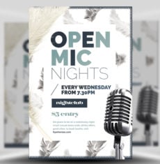 Feather Series – Open Mic Night Flyer