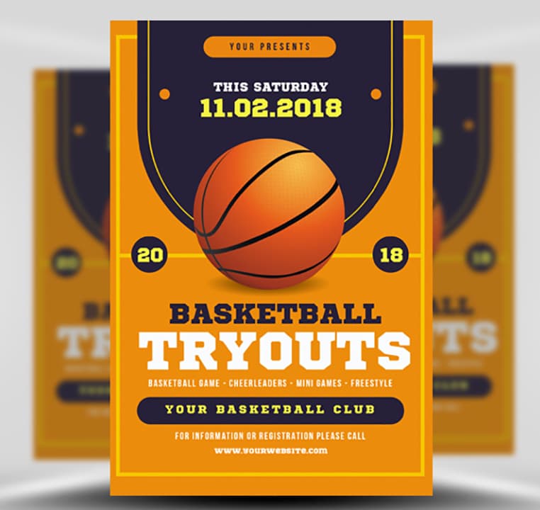 basketball tryouts flyer