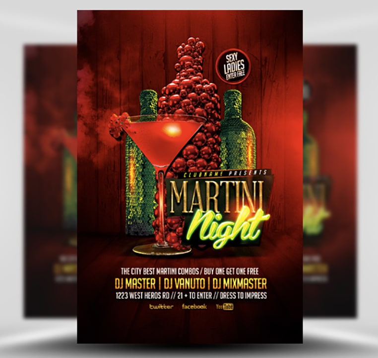 Martini Nights Cocktail Flyer