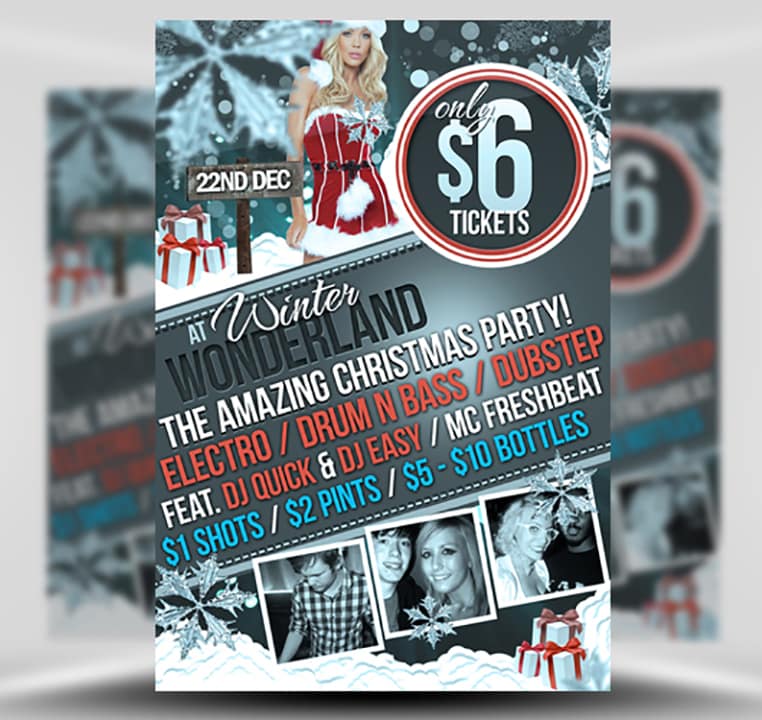 Winter Wonderland Free Christmas Party Flyer